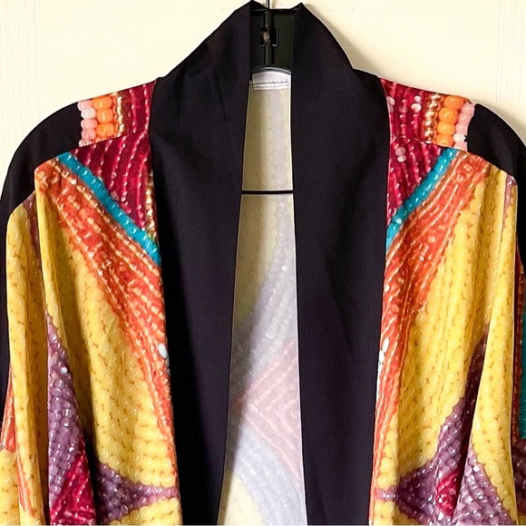 Jamie Okuma Winter Kimono Native Beadwork Print Multicolor XXL EUC - Picture 6 of 10
